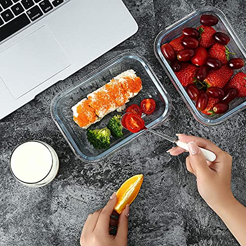 BPA Free Glass Food Containers with Airtight Lids - 23oz, 6-Pack